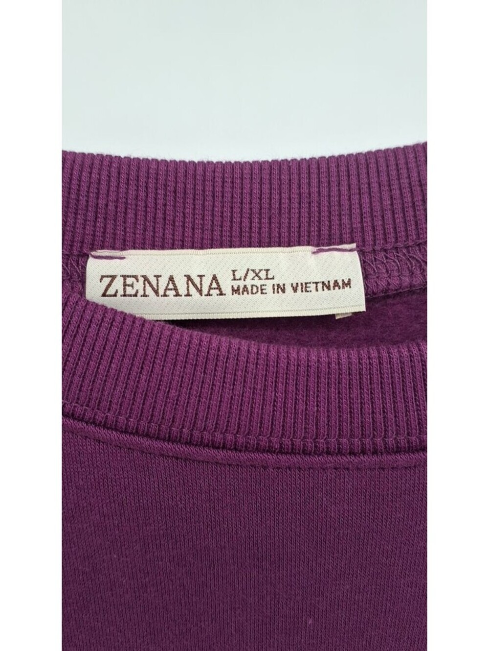Zenana Tunic Length Pullover Sweatshirt-Light Plum / L/XL - Picture 3 of 3